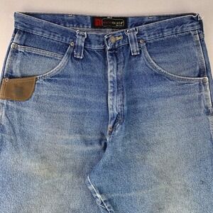 Riggs Workwear Jeans Mens 35x34 Blue Faded Denim Carpenter Pants Utility Retro